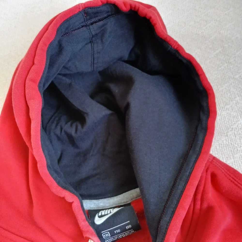nike ♡ futura logo hoodie pullover mens xxl red black layering retro athleisure